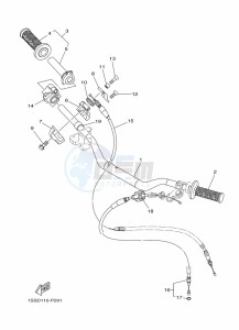 YZ250X (BF1T) drawing STEERING HANDLE & CABLE