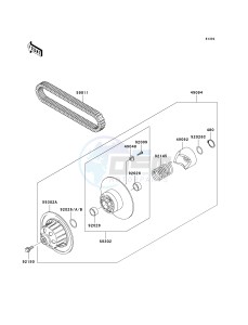 KAF 620 H [MULE 3010 4X4 HARDWOODS GREEN HD] (H6F-H8F) H6F drawing DRIVEN CONVERTER_DRIVE BELT