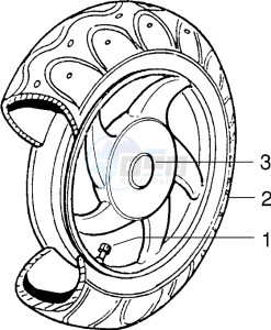 Zip 50 RST freno a disco drawing Rear Wheel