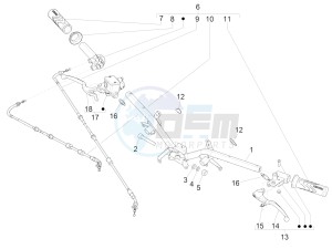 LIBERTY 150 150 IGET 4T 3V IE ABS (NAFTA) drawing Handlebars - Master cil.