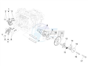 GTS 300 HPE 4T-4V IE ABS E4 (NAFTA) drawing Rocking levers support unit