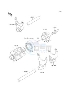 KX 250 R (R6F-R7F) R6F drawing GEAR CHANGE DRUM_SHIFT FORK-- S- -