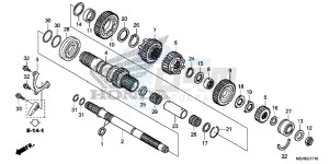 VFR1200XDE CrossTourer - VFR1200X Dual Clutch 2ED - (2ED) drawing TRANSMISSION (VFR1200XD/XDA/XDL/XDS) (MAINSHAFT)