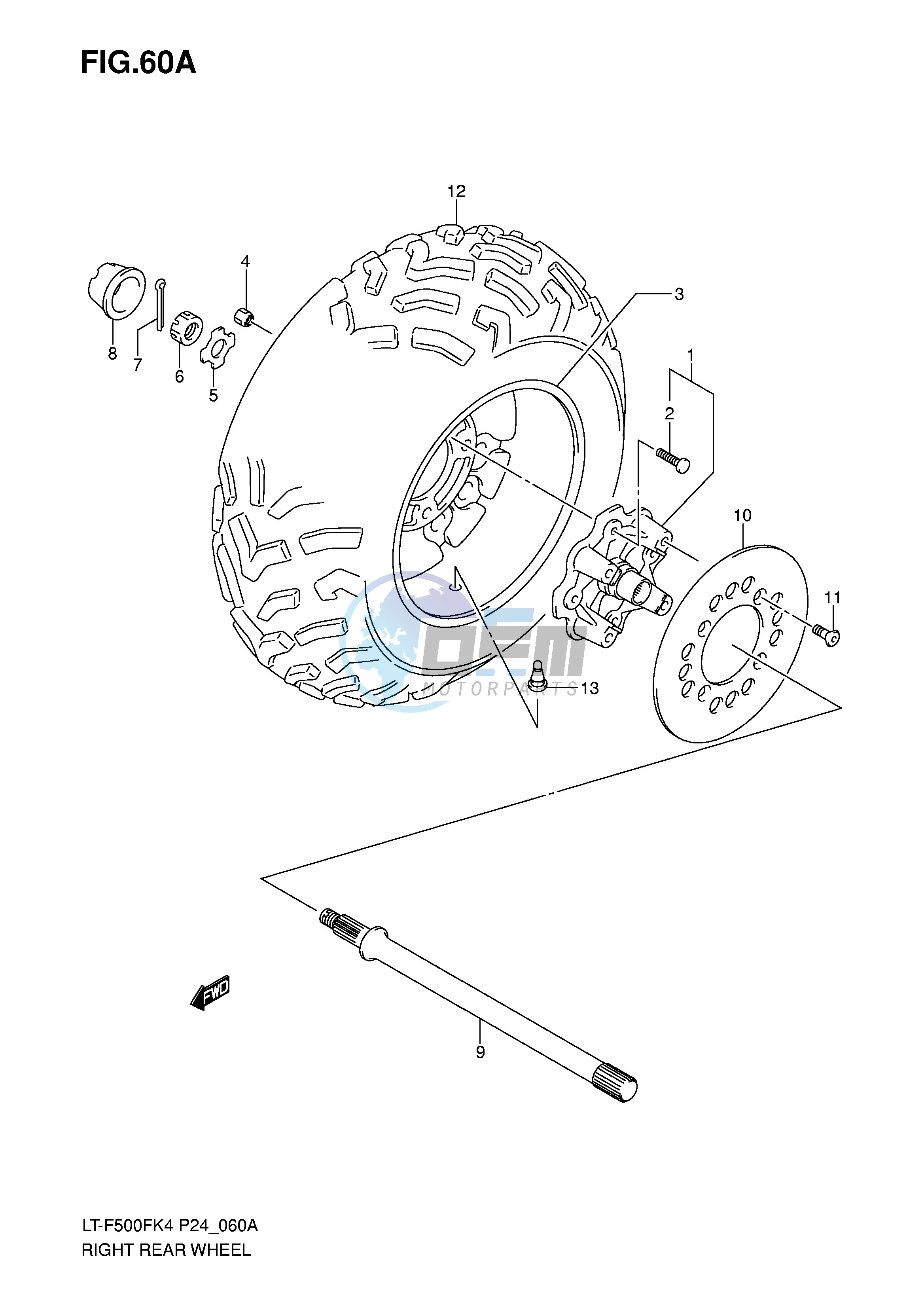 RIGHT REAR WHEEL (MODEL K6 K7)