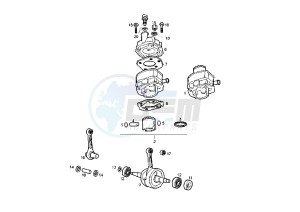 SENDA R X-RACE - 50 cc drawing CRANKSHAFT-CYLINDER