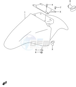 GS500 (P19) drawing FRONT FENDER