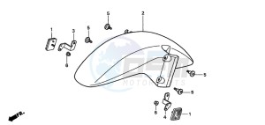 VTR1000F SUPER HAWK drawing FRONT FENDER