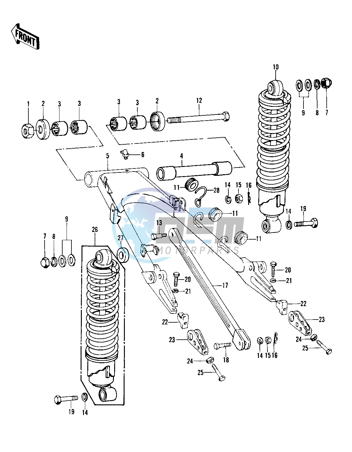 SWING ARM_SHOCK ABSORBERS -- 79-81 C2_C3_C4- -