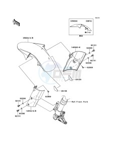 Z1000 ZR1000DDFA FR GB XX (EU ME A(FRICA) drawing Front Fender(s)