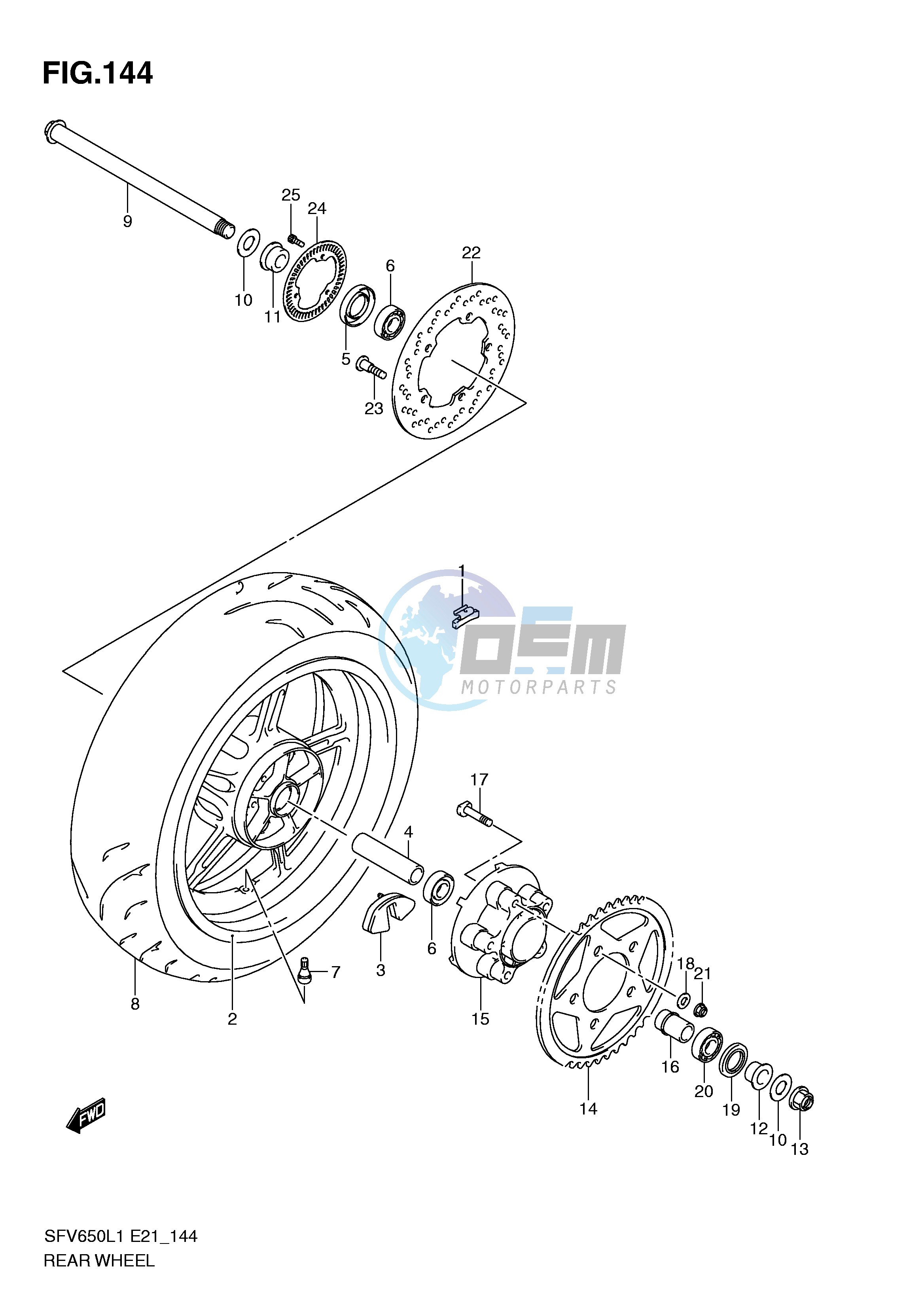 REAR WHEEL (SFV650UAL1 E21)