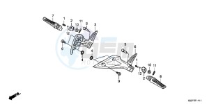 NSC50T2F NSC50T2 UK - (E) drawing PILLION STEP (NSC502WH/ T2)