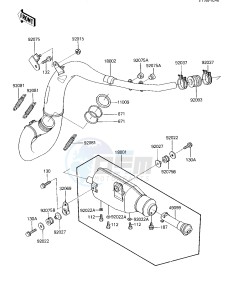 KXT 250 B [TECATE] (B1) [TECATE] drawing MUFFLER