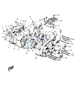 G5 100 drawing CRANKCASE -- 72-73 G5-A- -