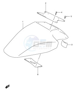 GSF1200 (E2) Bandit drawing FRONT FENDER (GSF1200ST SV SAV SW SAW SX SAX SY SAY)