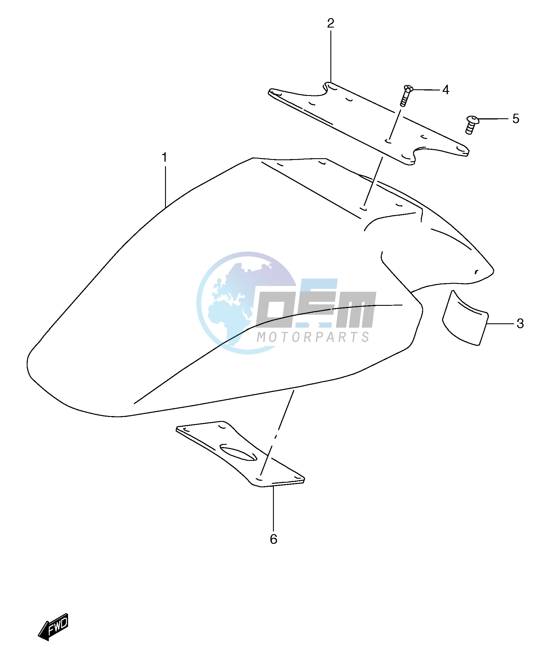 FRONT FENDER (GSF1200ST SV SAV SW SAW SX SAX SY SAY)