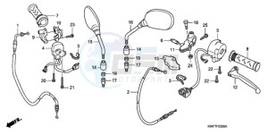 CBF125MA France - (F) drawing HANDLE LEVER/SWITCH/CABLE