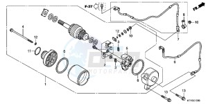 CBR125RTD CBR125RT UK - (E) drawing STARTER MOTOR