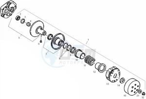 ATLANTIS BULLET - 50 cc VTHAL1AE2 Euro 2 2T AC GBR drawing Secondary pulley (Positions)