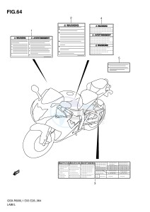 GSX-R600 (E3) drawing LABEL (GSX-R600L1 E28)