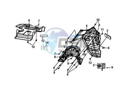 REAR FENDER REAR INNER FENDER