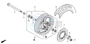 FES125 PANTHEON drawing FRONT WHEEL (FES125)(FES150)