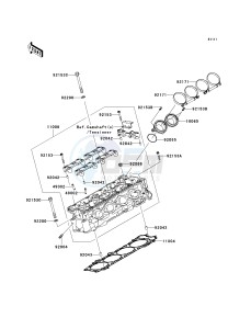 ZX 1400 A [NINJA ZX-14] (A6F-A7FA) A6F drawing CYLINDER HEAD