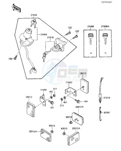 KL 600 B [KL600] (B1-B2) [KL600] drawing IGNITION SWITCH_LOCKS_REFLECTORS