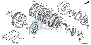 MSX125D MSX125 UK - (E) drawing CLUTCH