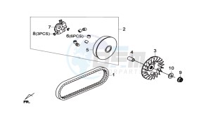 JOYMAX 250i drawing CLUTCH / V BELT