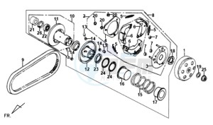 SYMPLY 50 L7 drawing CLUTCH / V-BELT