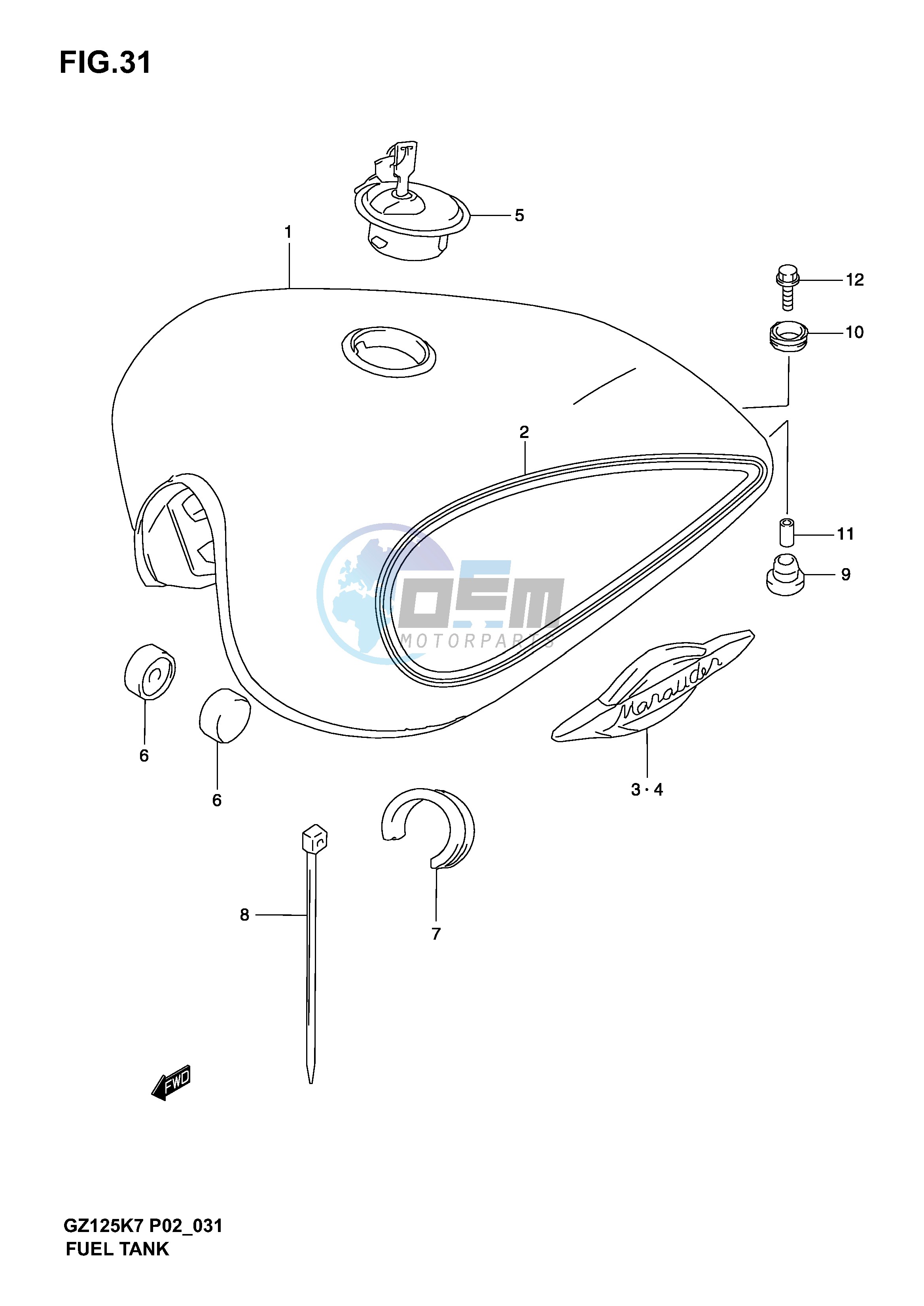 FUEL TANK  (MODEL K3 K4)