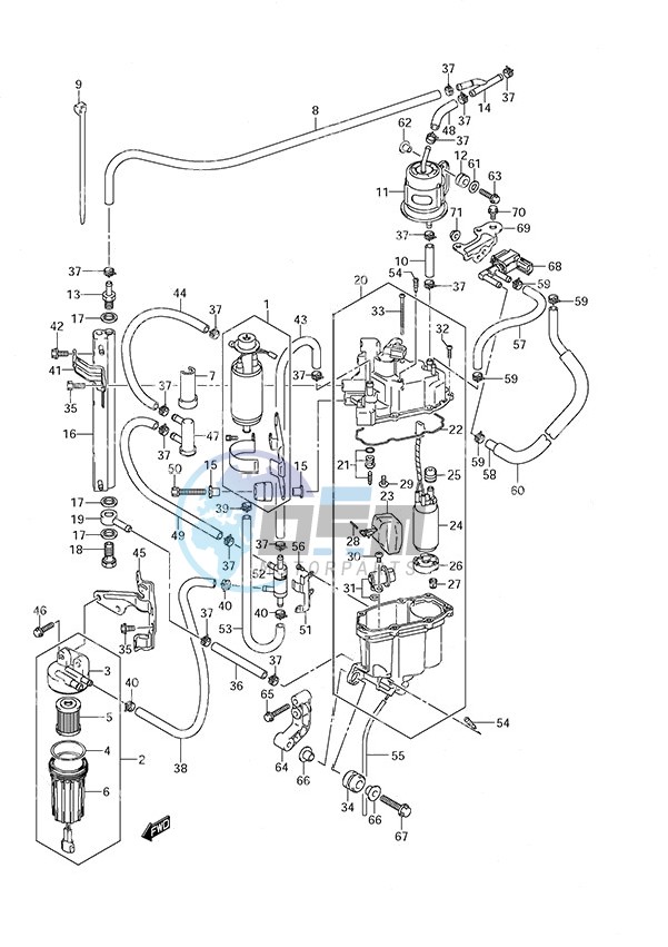 Fuel Pump/Fuel Vapor Separator (S/N 110001 & Newer)