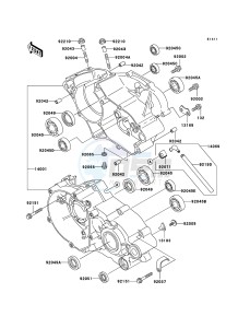 KX85 / KX85 II KX85B6F EU drawing Crankcase