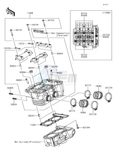 VERSYS-X 300 ABS KLE300CHF XX (EU ME A(FRICA) drawing Cylinder Head