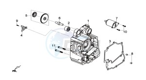 GTS 125I ABS drawing CRANKCASE RIGHT / START MOTOR