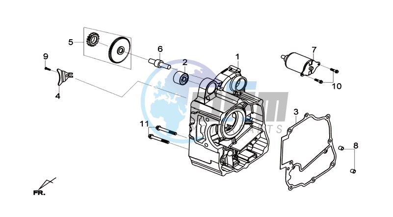 CRANKCASE RIGHT / START MOTOR