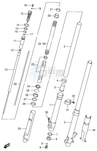 RM125 (E2) drawing FRONT DAMPER (MODEL V)