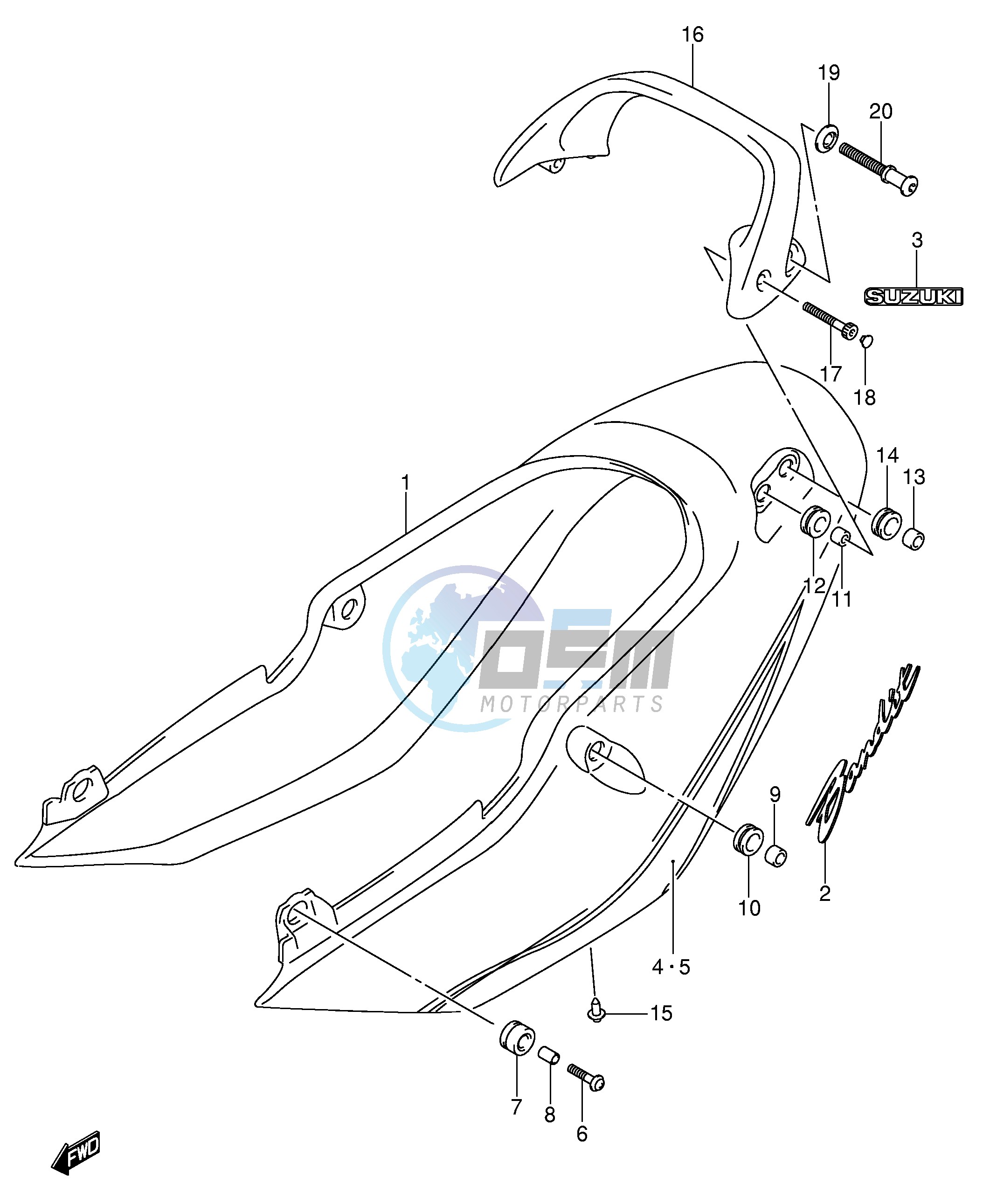 SEAT TAIL COVER (GSF600ZK4)