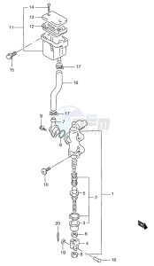 GSF1200 (E2) Bandit drawing REAR MASTER CYLINDER (GSF1200SAV SAW SAX SAY)