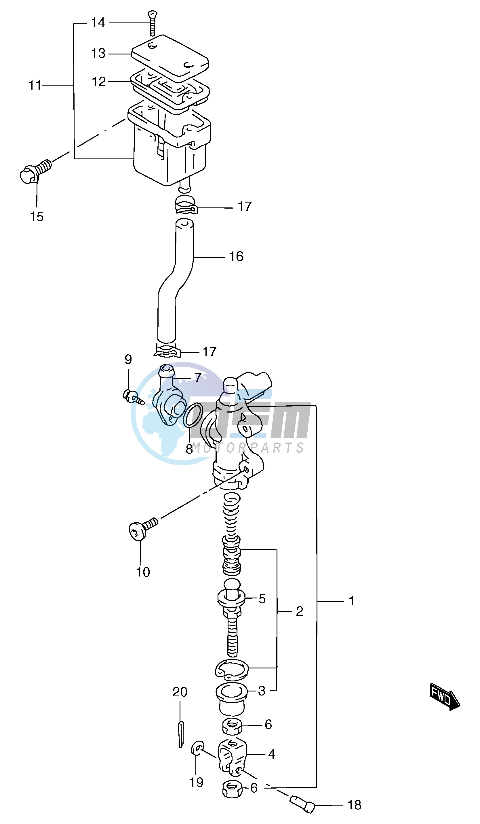 REAR MASTER CYLINDER (GSF1200SAV SAW SAX SAY)