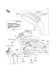 KLX450R KLX450ABF EU drawing Fenders