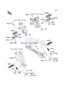 NINJA ZX-12R ZX1200-B4H FR GB GE XX (EU ME A(FRICA) drawing Footrests