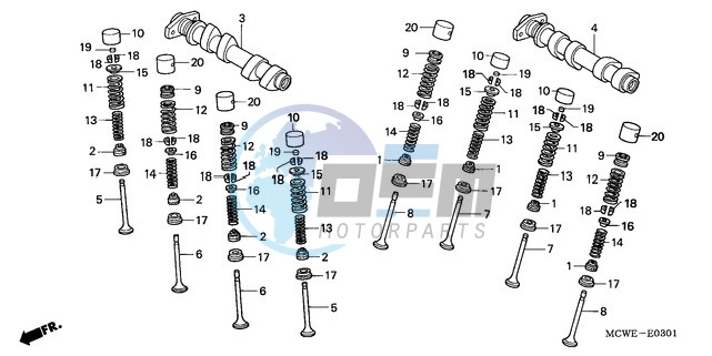 CAMSHAFT/VALVE (REAR)