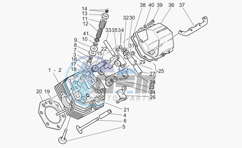 Cylinder head and valves