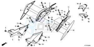 CBR125RSD CBR125RS UK - (E) drawing SIDE COVER