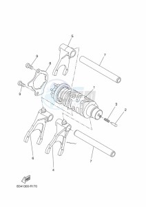 XSR700 MTM690D (BJX1) drawing SHIFT CAM & FORK