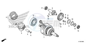 CBR125RTF CBR125RT UK - (E) drawing CRANKSHAFT/ PI STON