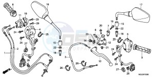 NC700XD NC700X 2ED drawing HANDLE LEVER/ SWITCH/ CABLE (NC700X/ XA)