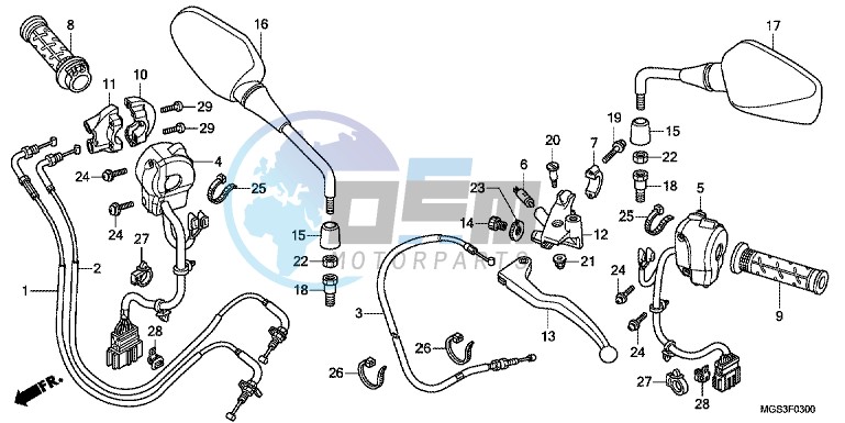 HANDLE LEVER/ SWITCH/ CABLE (NC700X/ XA)