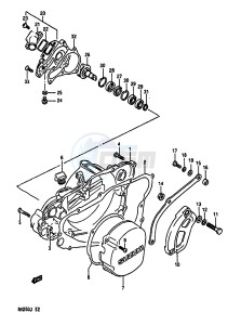 RM250 1988 drawing CRANKCASE COVER-WATER PUMP